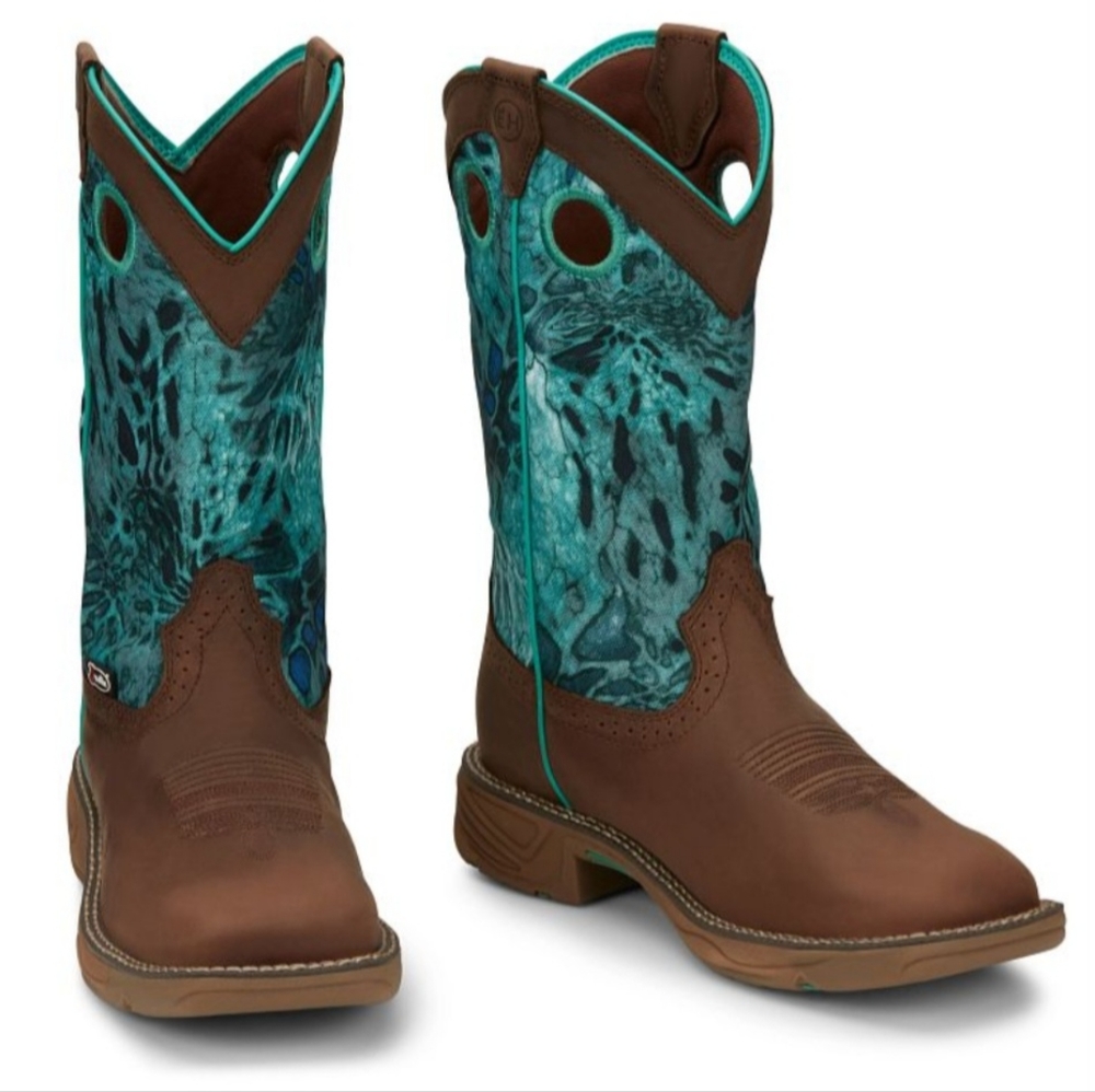 NWT-SIZE 9-JUSTIN WOMEN'S RUSH 11" WATERPROOF WORK BOOT-BRAND NEW-NEVER WORN